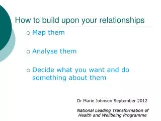 How to build upon your relationships