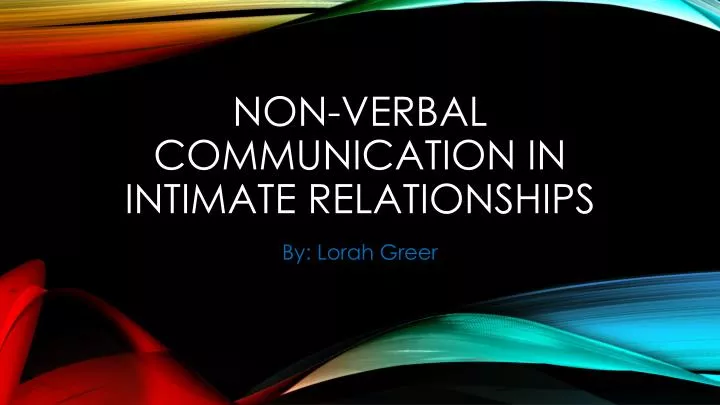 non verbal communication in intimate relationships
