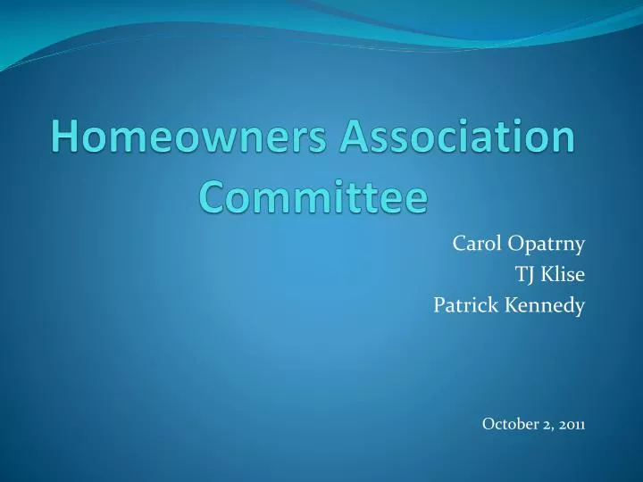 homeowners association committee