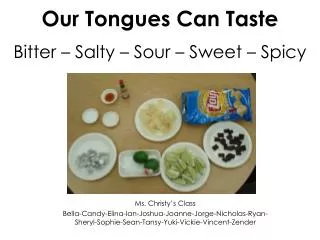 Our Tongues Can Taste Bitter – Salty – Sour – Sweet – Spicy