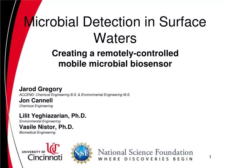 microbial d etection in surface waters