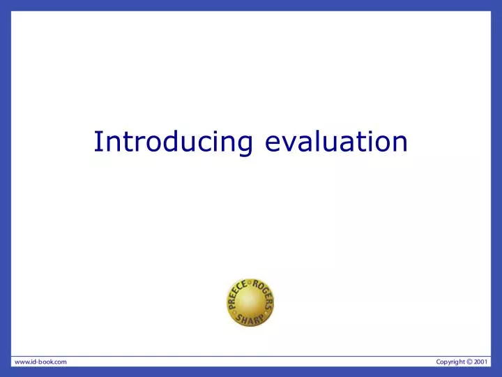 introducing evaluation
