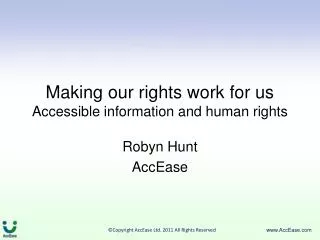 Making our rights work for us Accessible information and human rights