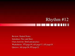 Rhythm #12