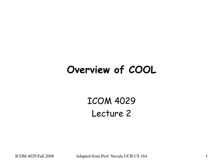 overview of cool