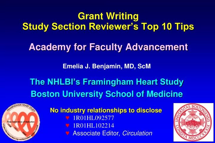 grant writing study section reviewer s top 10 tips academy for faculty advancement