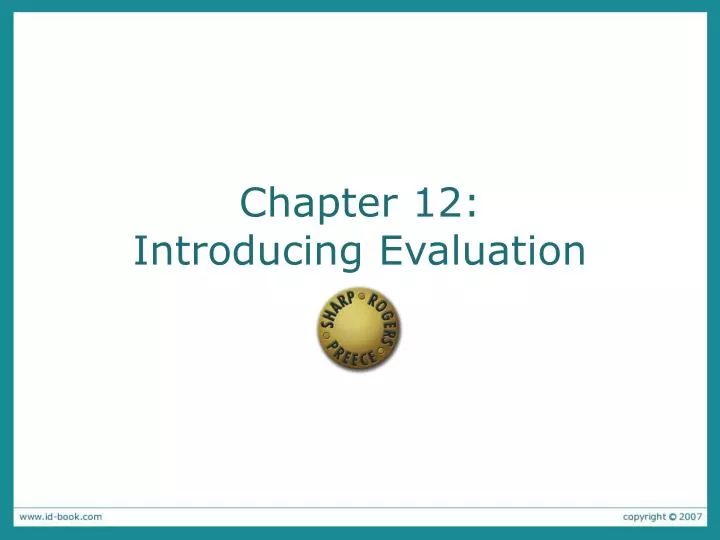 chapter 12 introducing evaluation