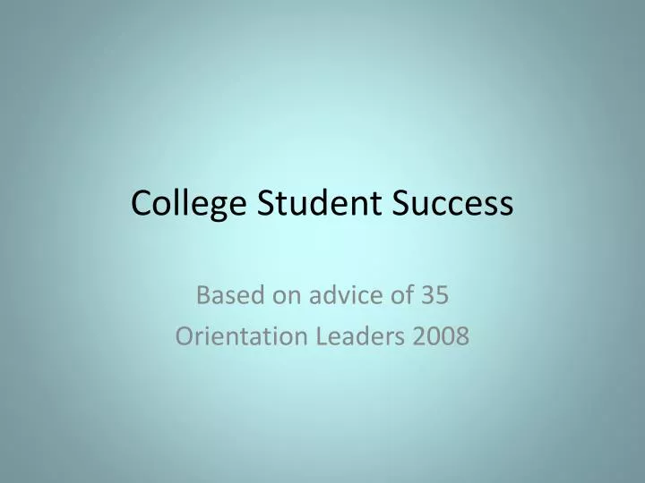 college student success