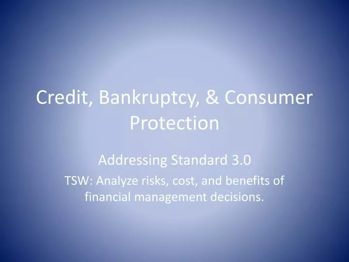 credit bankruptcy consumer protection