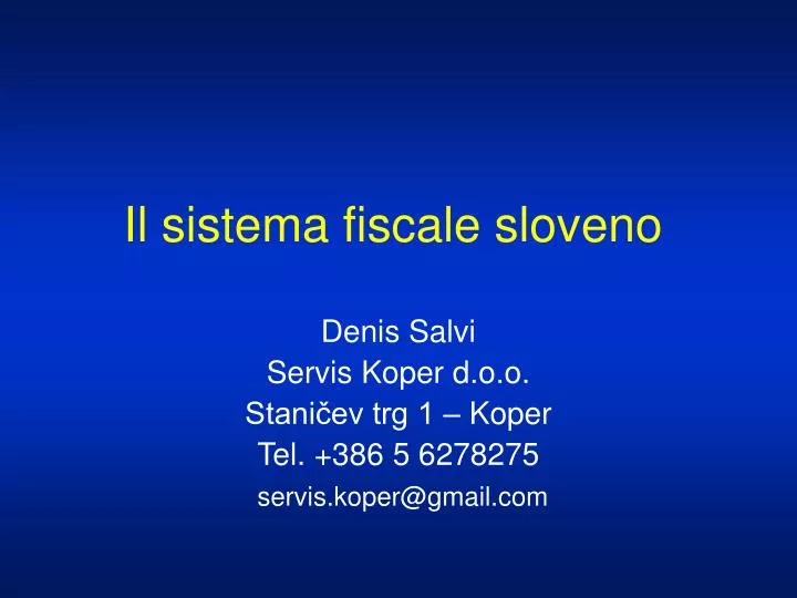 il sistema fiscale sloveno