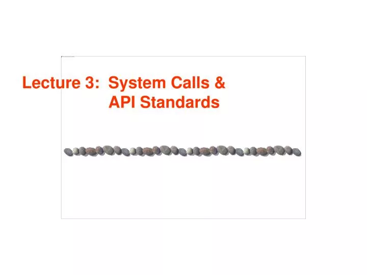 lecture 3 system calls api standards