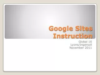 Google Sites Instruction