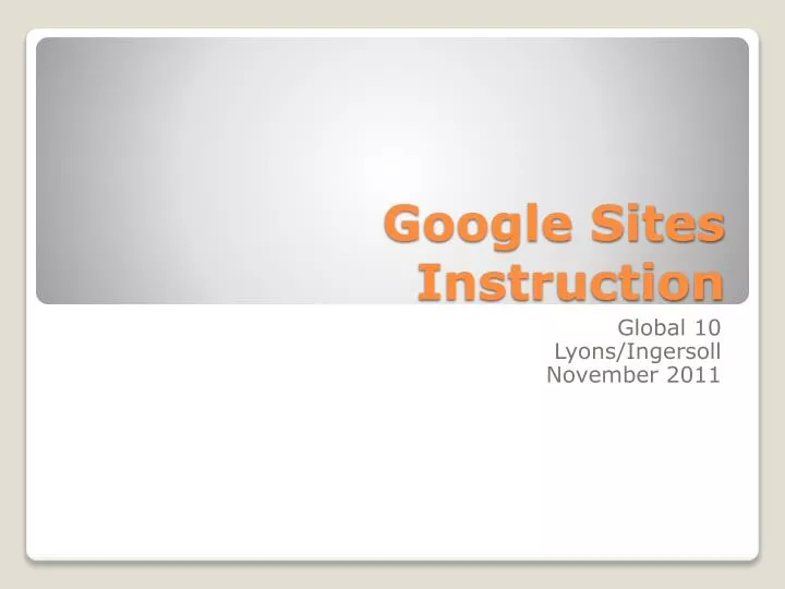 google sites instruction