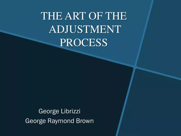 the art of the adjustment process