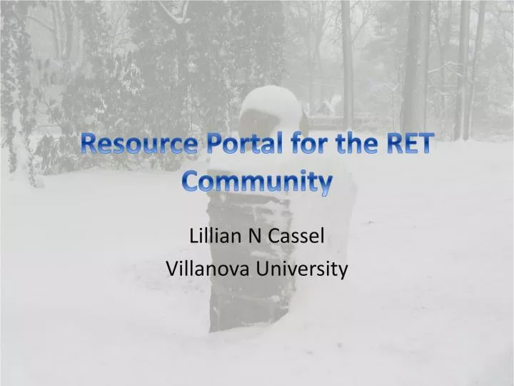resource portal for the ret community
