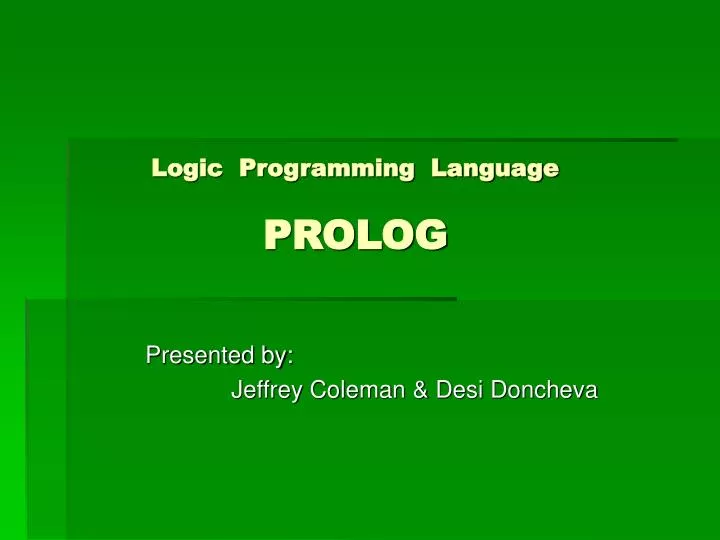 logic programming language prolog