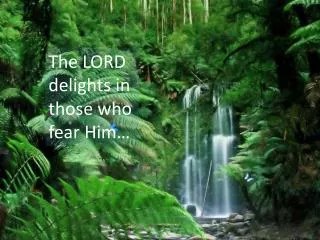 The LORD delights in those who fear Him…