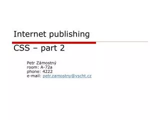 Internet publi shing CSS – part 2