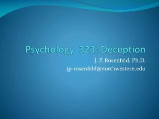 Psychology 323: Deception