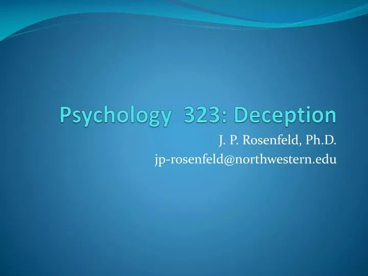 psychology 323 deception