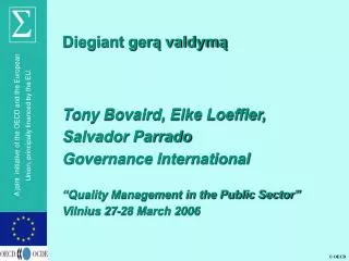Diegiant gerą valdymą Tony Bovaird, Elke Loeffler, Salvador Parrado Governance International