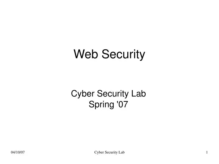 cyber security lab spring 07