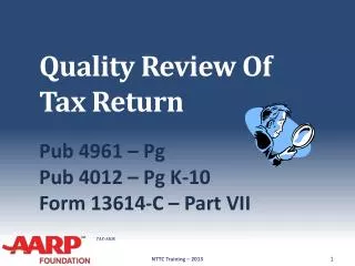 Quality Review Of Tax Return