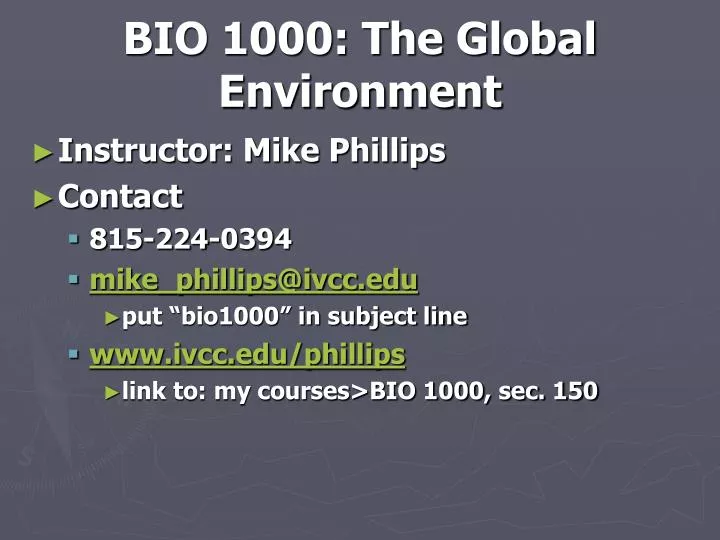 bio 1000 the global environment