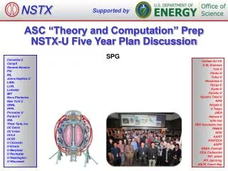 ASC “Theory and Computation” Prep NSTX-U Five Year Plan Discussion