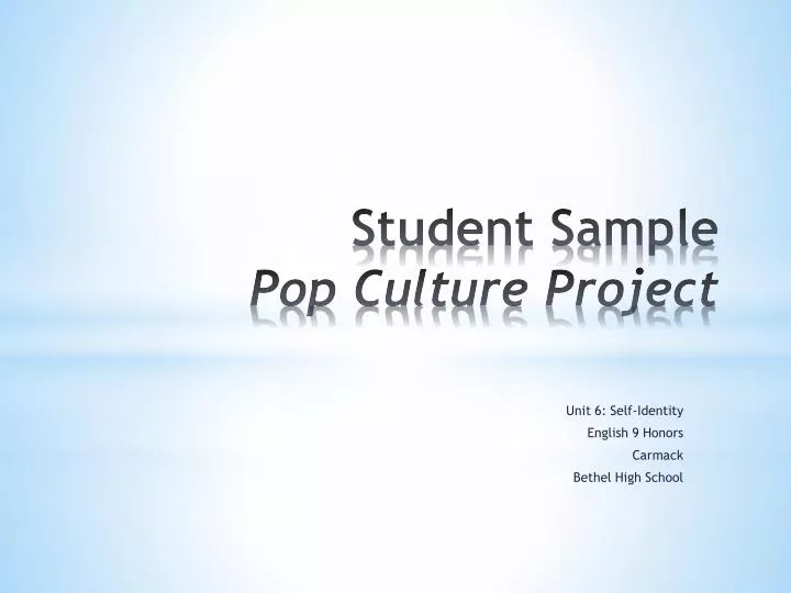 student sample pop culture project