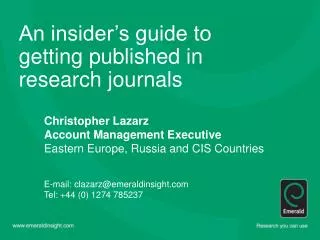 An insider’s guide to getting published in research journals