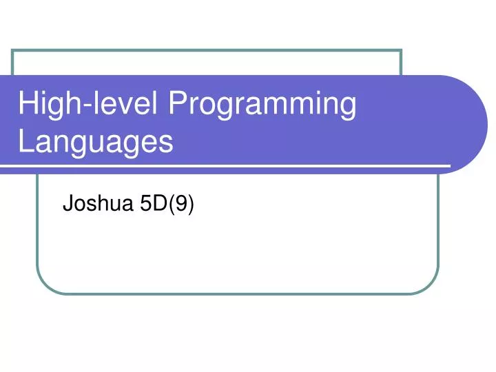 high level programming languages