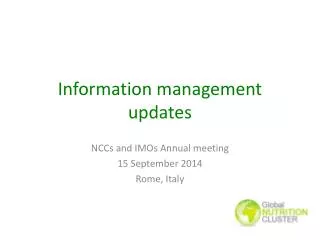 Information management updates