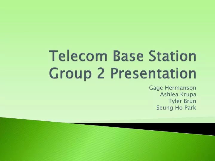 telecom base station group 2 presentation