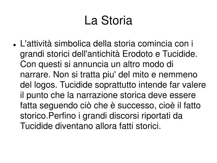 la storia