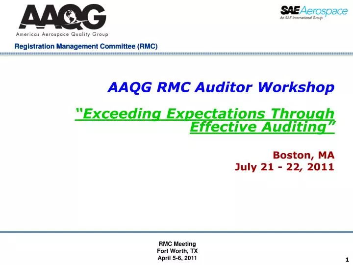 aaqg rmc auditor workshop exceeding expectations through effective auditing