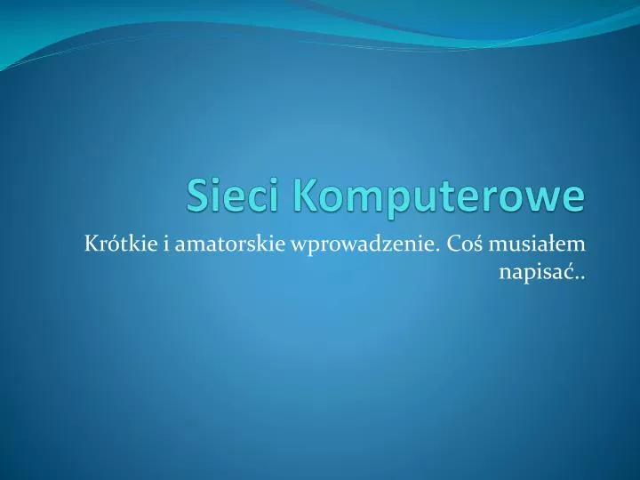 sieci komputerowe