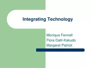 Integrating Technology