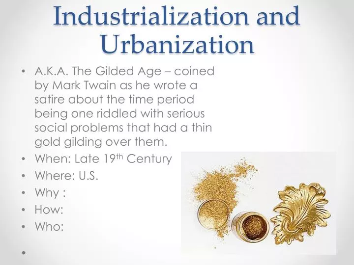 industrialization and urbanization