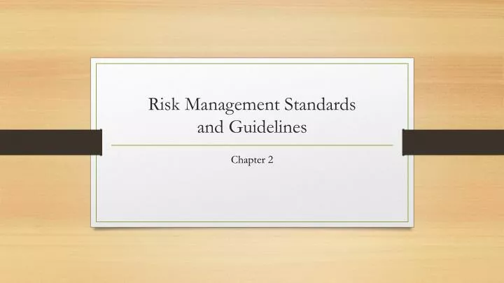 risk management standards and guidelines