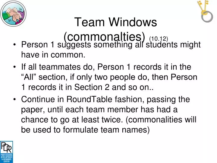 team windows commonalties 10 12
