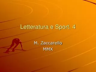 Letteratura e Sport. 4