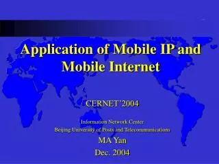 Application of Mobile IP and Mobile Internet