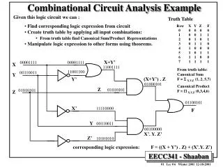 Combinational Circuit Analysis Example