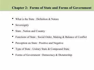 Chapter 2: Forms of State and Forms of Government