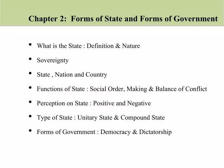 chapter 2 forms of state and forms of government