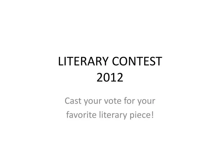 literary contest 2012