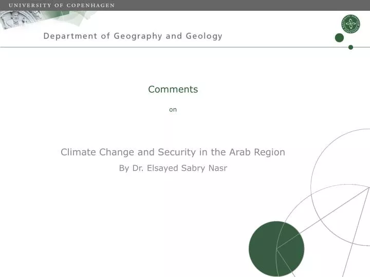comments on climate change and security in the arab region by dr elsayed sabry nasr