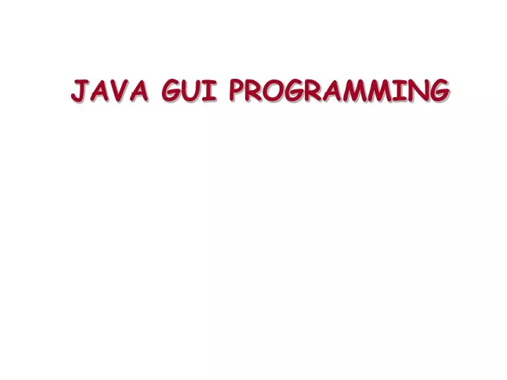 java gui programming