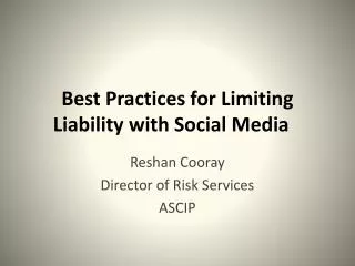 Best Practices for Limiting Liability with Social Media